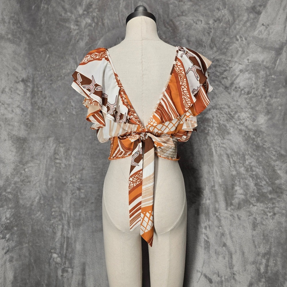 Missing Polynesia Womens Geometric Print Smocked … - image 3